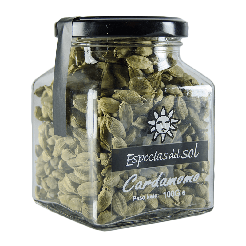 Cardamomo entero. Tarro 100g. Especias del sol