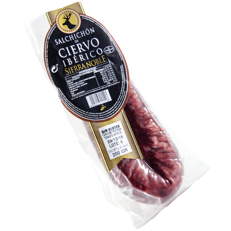 Salchich&oacute;n de ciervo. Sarta de 200 g. Sierra Noble.