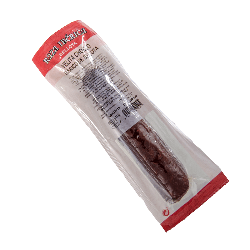 Chorizo Ib&eacute;rico de Bellota. Velita de 200 g. Raza Ib&eacute;rica.