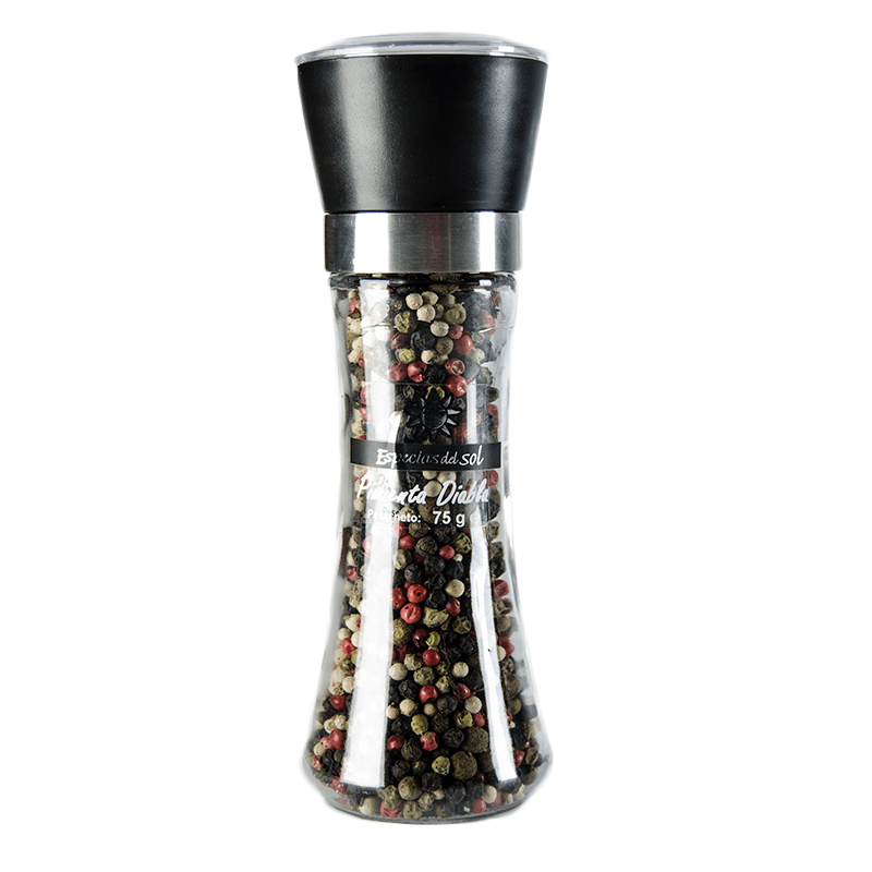 Pimienta diabla en molinillo. Tarro 75g. Especias del Sol