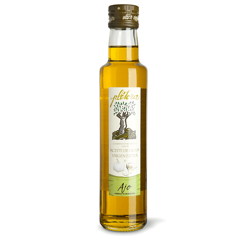 Aceite de Oliva Virgen Extra al Ajo, 250 ml. Pl&eacute;tora.
