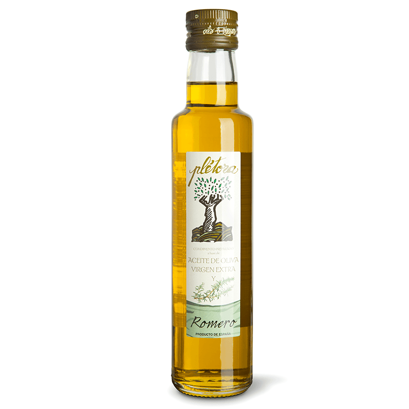 Aceite de oliva Virgen Extra al Romero, 250 ml. Pl&eacute;tora.