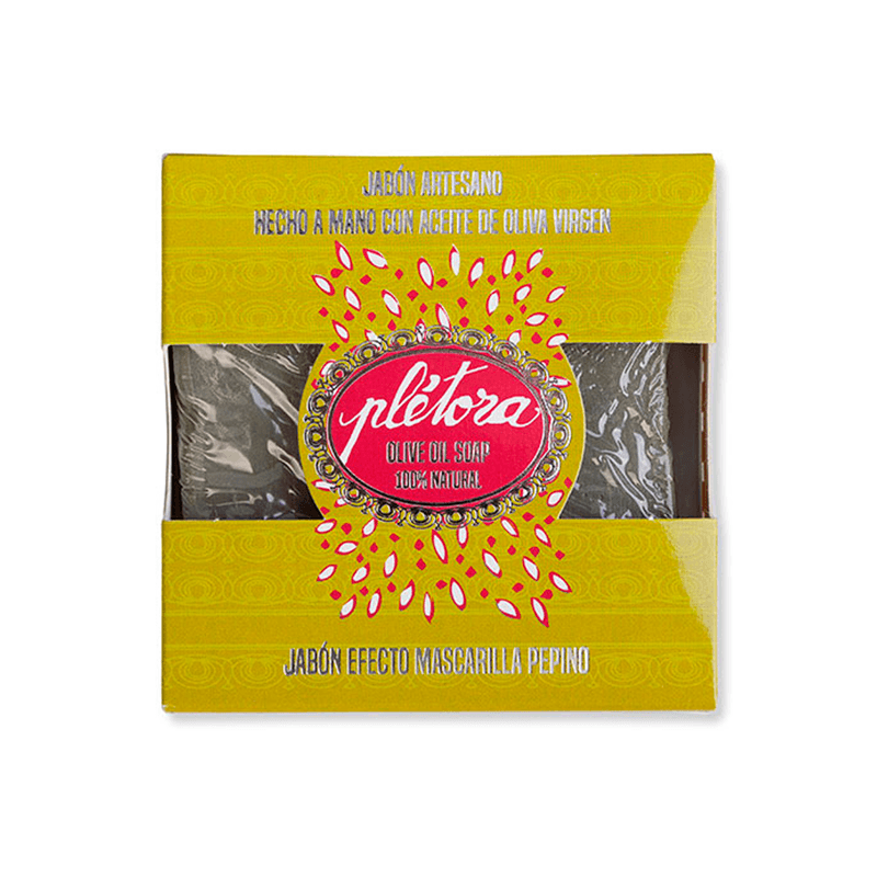 Jabon 100% natural Pepino. Efecto mascarilla. Pl&eacute;tora.