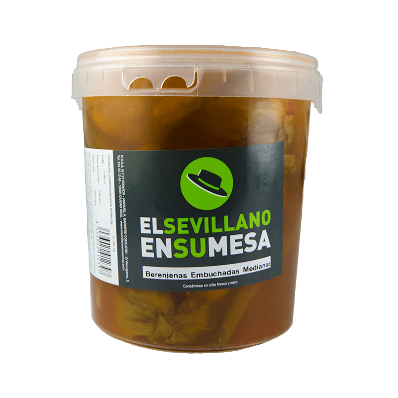 Berenjenas embuchadas medianas, 800 g. El Sevillano.