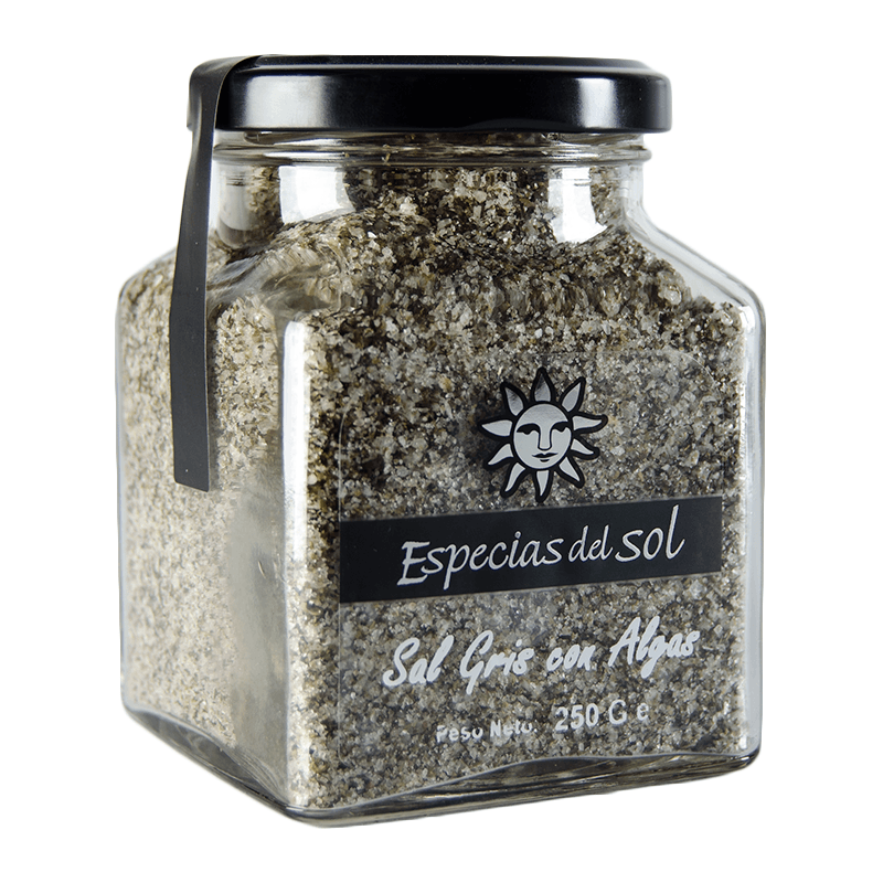 Sal Gris con Algas, Tarro 250 g. Especias del Sol