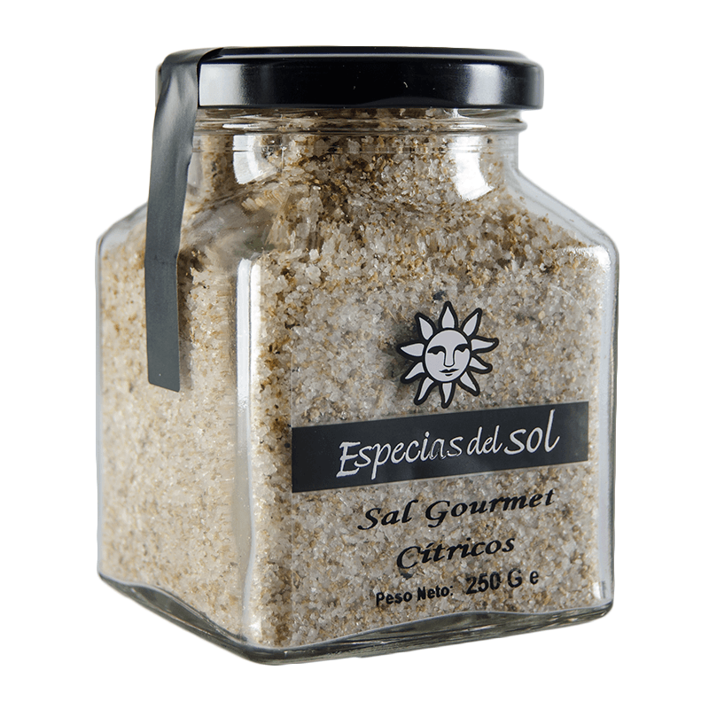 Sal Gourmet C&iacute;tricos, Tarro 250 g. Especias del Sol
