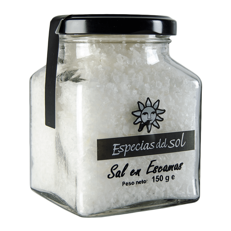 Sal en Escamas Natural, Tarro 150 g. Especias del Sol