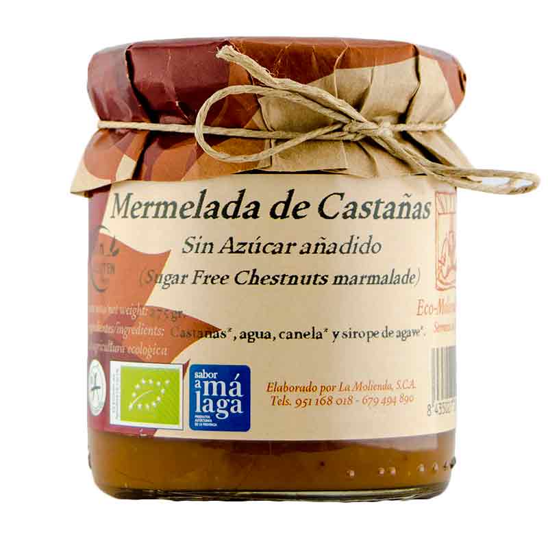 Mermelada Ecol&oacute;gica de casta&ntilde;as. Sin az&uacute;car 275grs.La Molienda.
