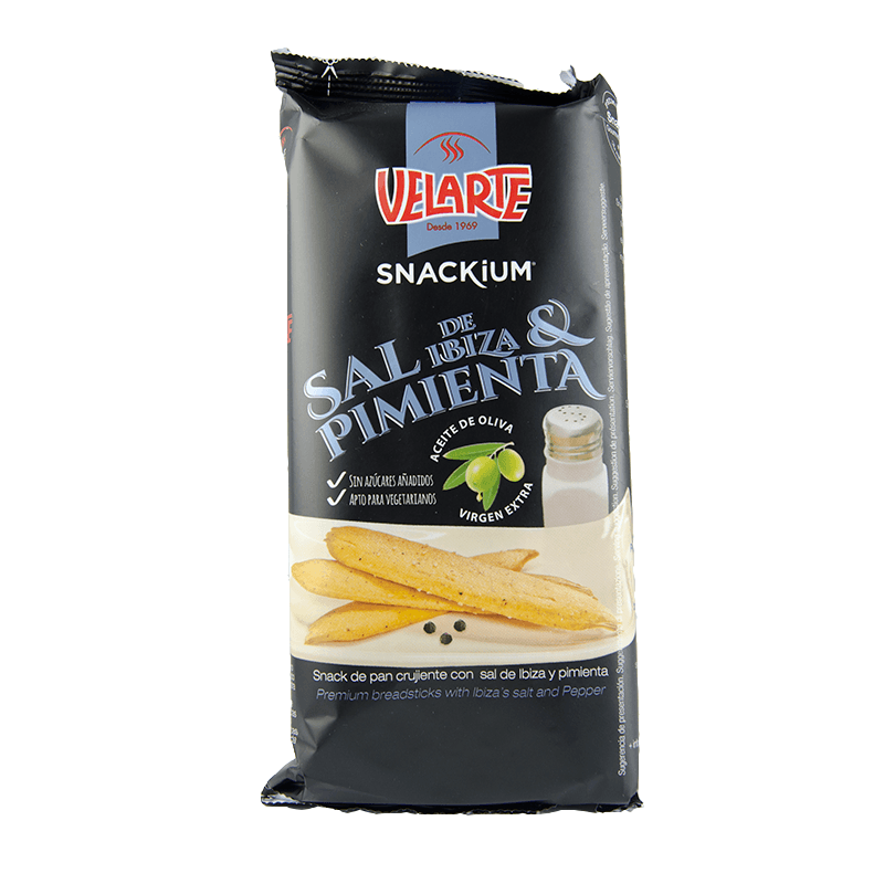 Snackium Sal de Ibiza y Pimienta, 67 g. Velarte.