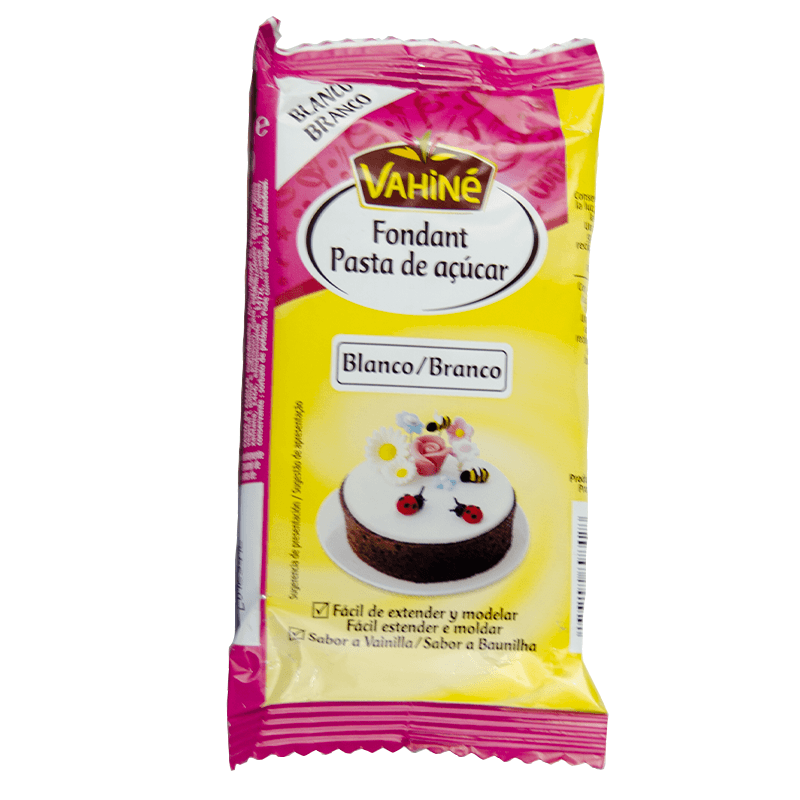 Pasta de Azucar Fondant Blanco, 250 g. Vahin&eacute;