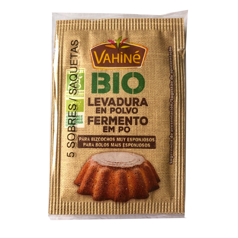 Levadura ecol&oacute;gica, 5 sobres de 7 g. Vahin&eacute;