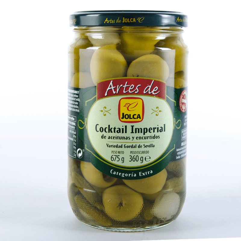 Aceitunas Cocktail Imperial, tarro 675 g. Jolca.