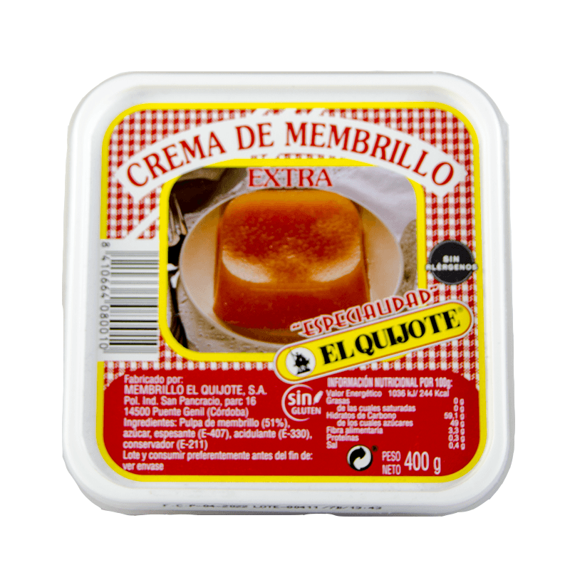 Crema de membrillo, 400 g. El Quijote.