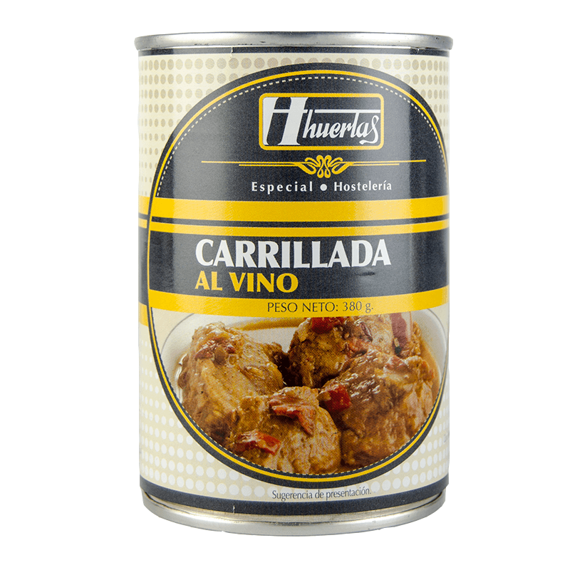 Carrillada de cerdo al vino, 380 g. Huertas.