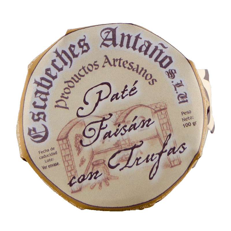Pat&eacute; de Fais&aacute;n con Trufas, bote 100 g. Escabeches Anta&ntilde;o