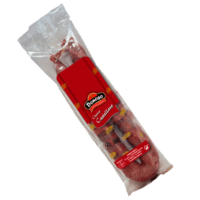 Chorizo Castellano, 250 g. (Dulce o Picante). Donoso