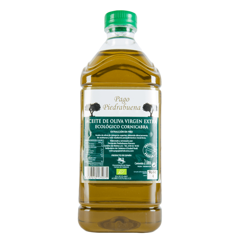 Aceite de Oliva Virgen Extra Ecol&oacute;gico, 2 l. Pago de Piedrabuena.