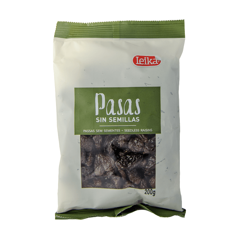 Pasas sin Semillas, 200 grs. Leika.