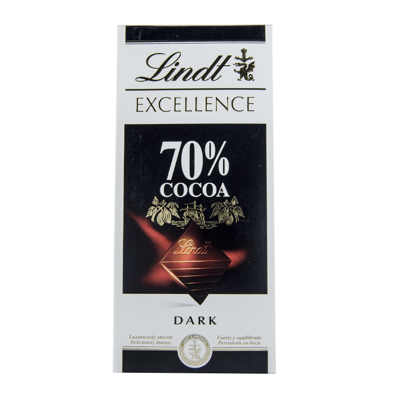 Chocolate Negro 70% Cacao, 100 grs. Lindt.