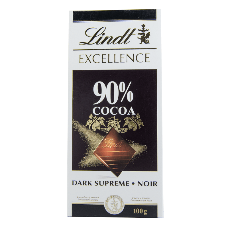 Chocolate Negro 90% Cacao, 100 grs. Lindt.