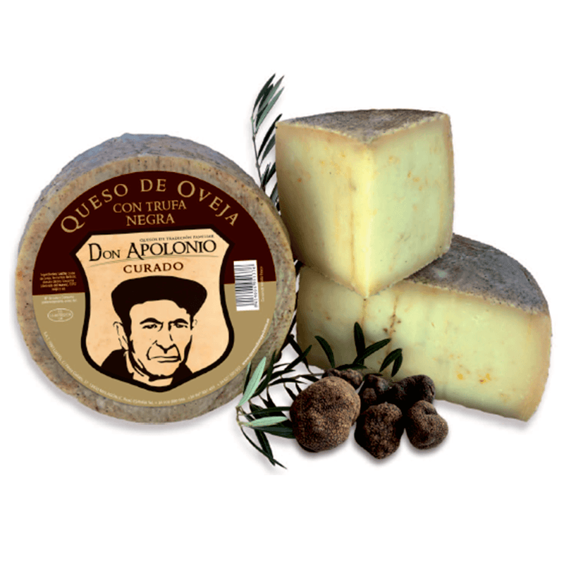 Queso manchego de oveja Don Apolonio con trufa. Toda la gama. 