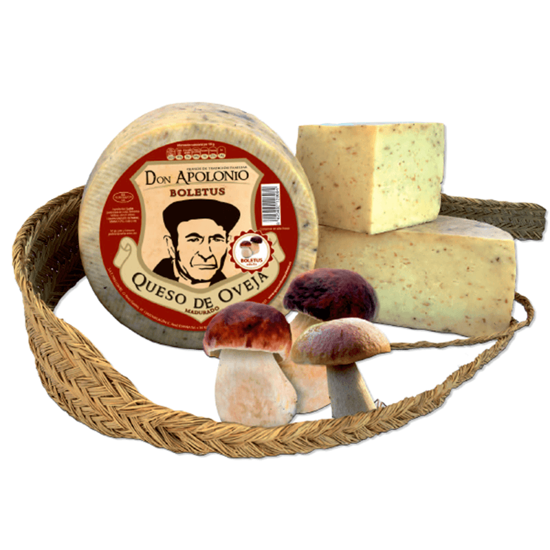 Queso manchego de oveja Don Apolonio con Boletus.