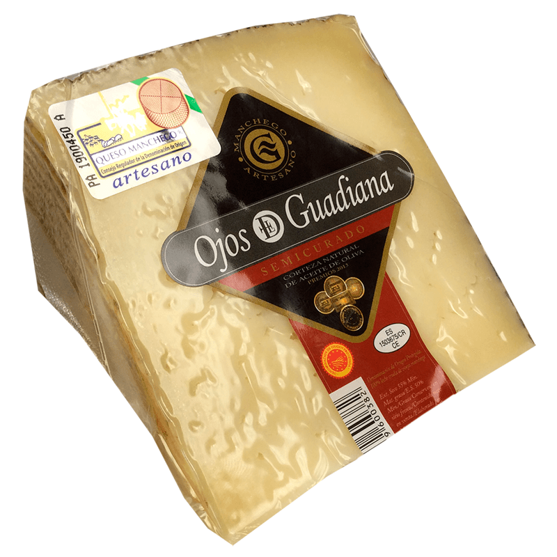 Queso  Manchego Semicurado D.O. cu&ntilde;a 250 grs. Ojos del Guadiana. Artesano leche cruda.