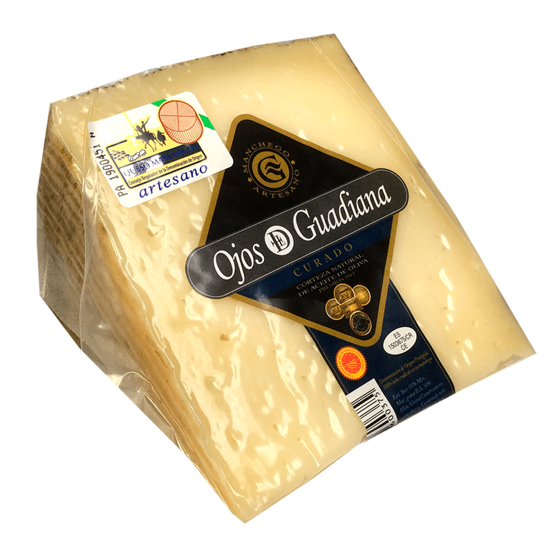 Queso Manchego Curado D.O. Cu&ntilde;a 250 grs. Ojos del Guadiana. Artesano leche cruda.