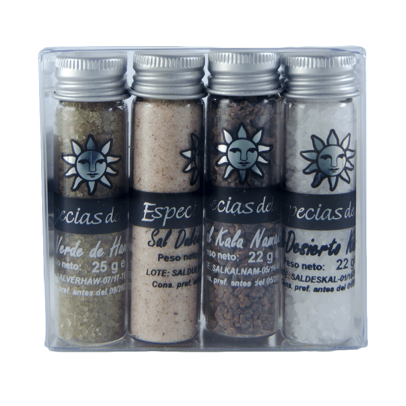 Pack n&ordm; 1.  8 Sales del Mundo. Especias del Sol.