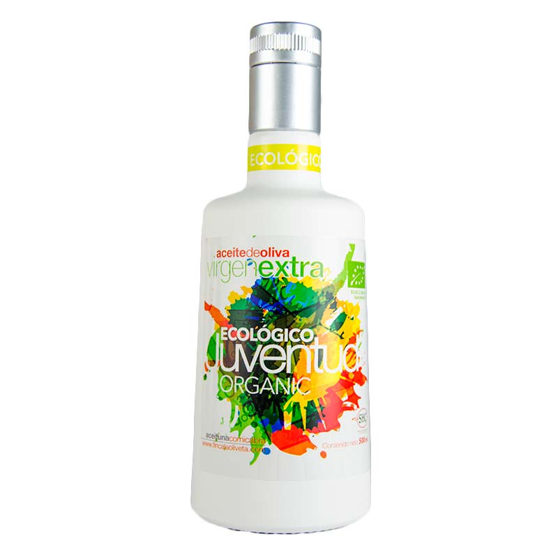 Aceite Verde  Ecol&oacute;gico de Oliva Virgen Extra, 500 ml. Juventud.