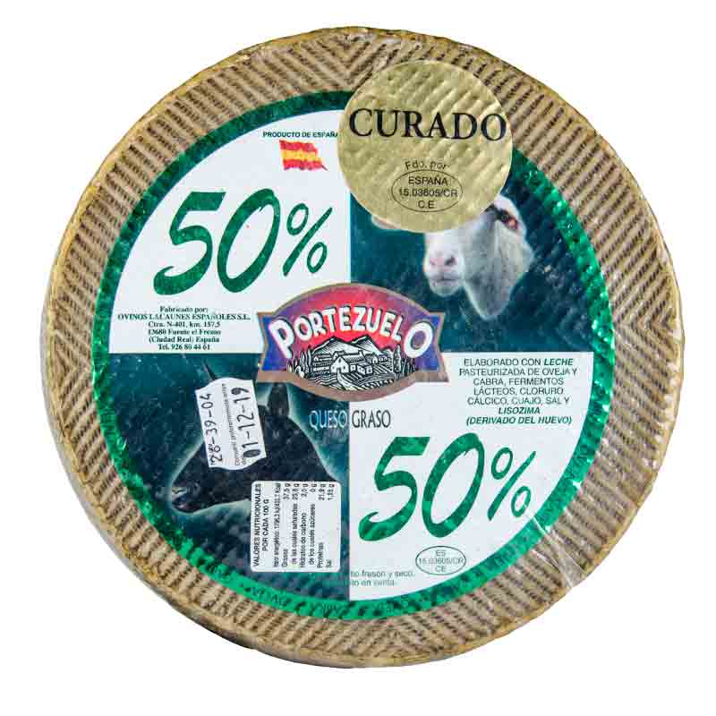 Queso Mezcla 50% Oveja 50% Cabra Curado. Portezuelo.