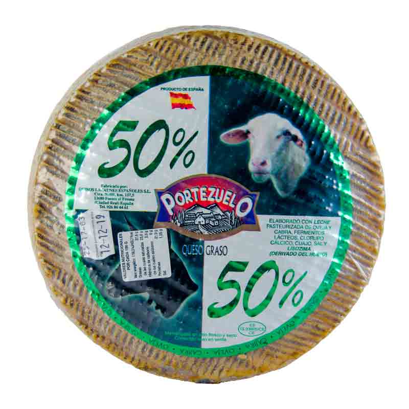 Queso Mezcla 50% Oveja 50% Cabra Semicurado. Portezuelo.