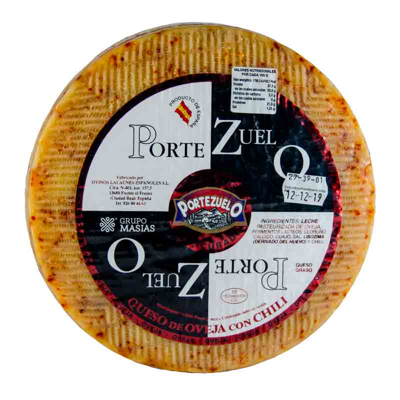 Queso de Oveja con Chili. Semicurado. Portezuelo.