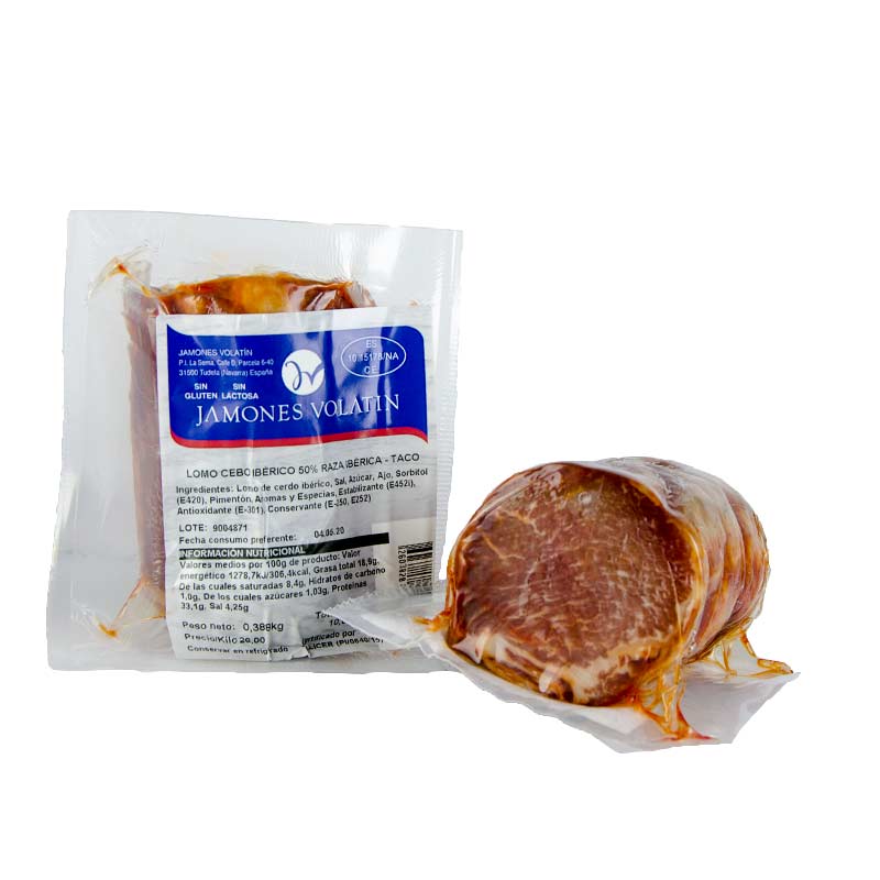 Lomo Ib&eacute;rico de Cebo, 375 Grs. Jamones Volat&iacute;n.