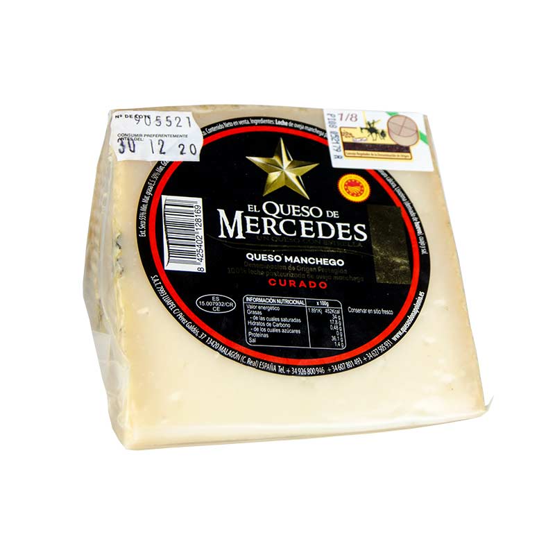 Cu&ntilde;a de 375 g de Queso de Mercedes. Queso Manchego Denominaci&oacute;n de Origen. 