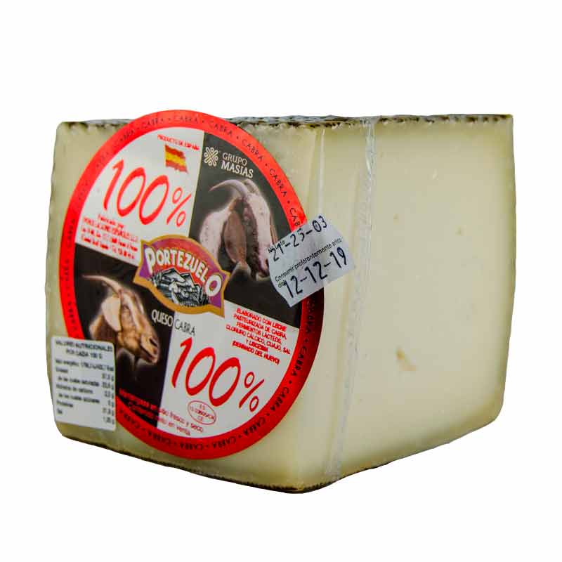Cu&ntilde;a de 750 g de Queso de Cabra 100% Semicurado. Queso Portezuelo.