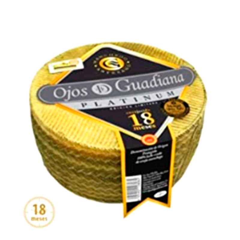 Queso Denominaci&oacute;n de Origen Manchego Ojos del Guadiana, Edici&oacute;n Platinum 18 meses. Pieza de 2.5 kgs.