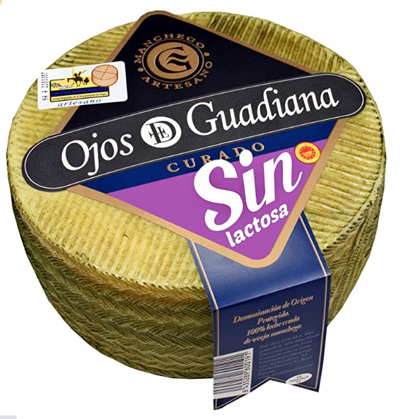 Queso de oveja sin Lactosa Ojos del Guadiana. D.O.Manchego. Pieza de 2 kgs.