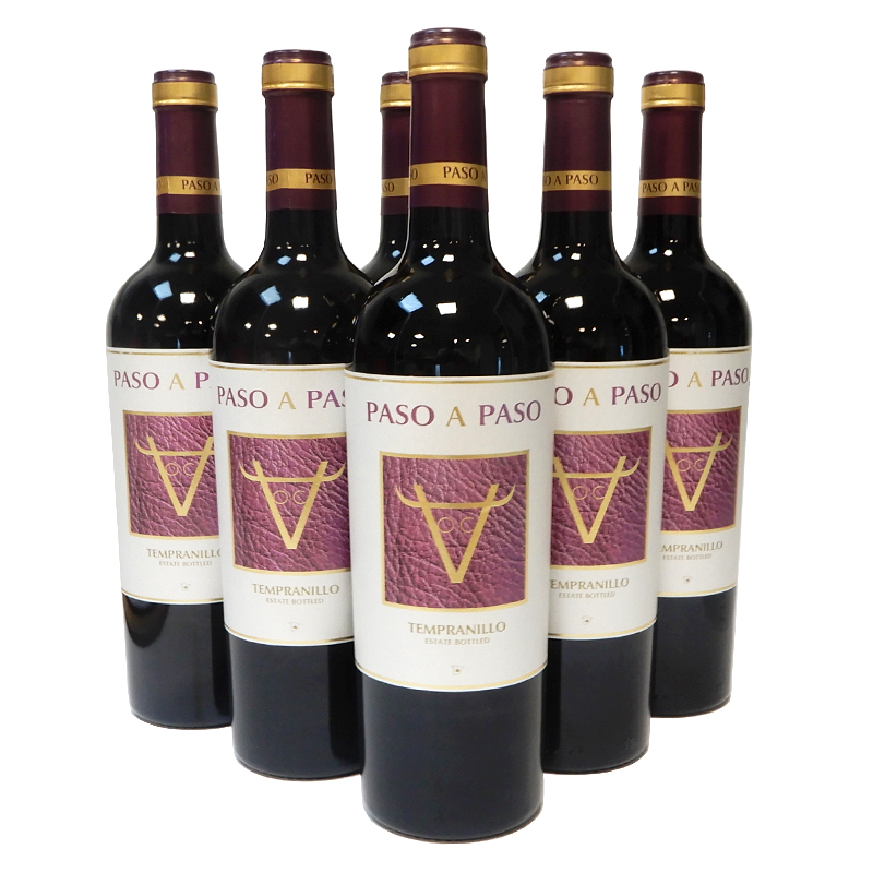 Vino Paso a Paso 100% Tempranillo. Caja 6 botellas