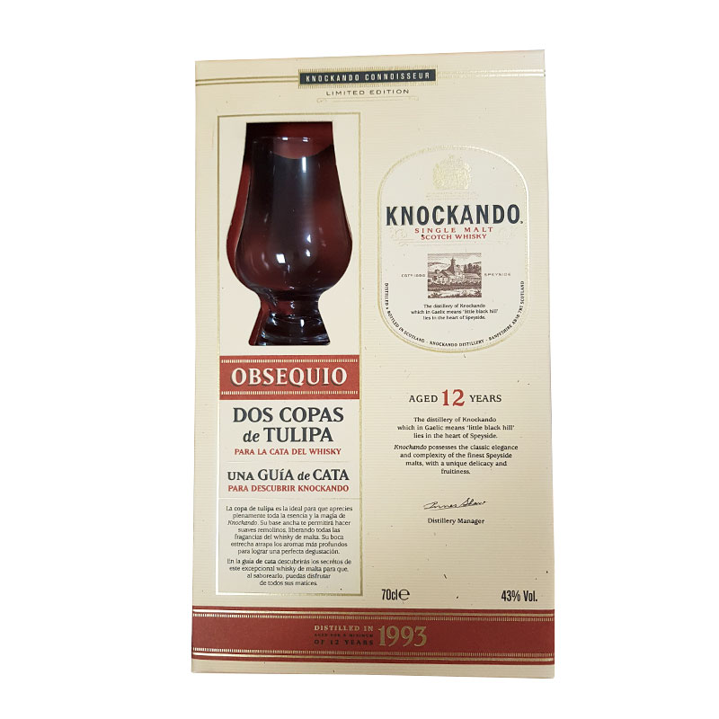 Whisky Knochando 12 a&ntilde;os + Regalo