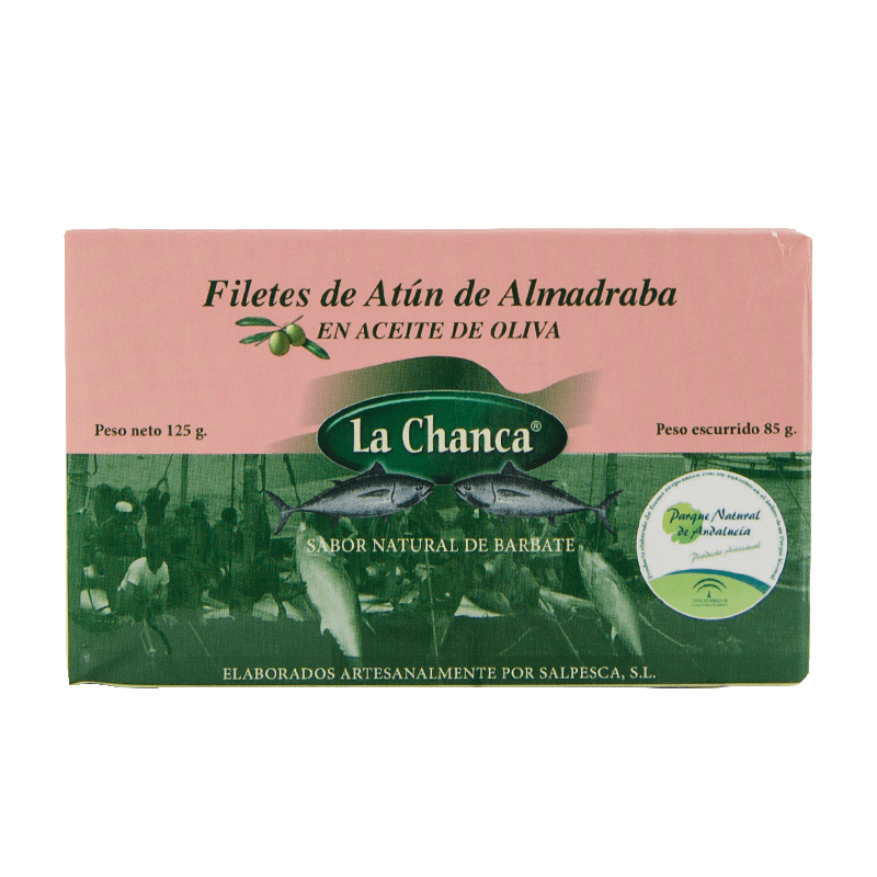 Filete de at&uacute;n de Almadraba en Aceite de Oliva. 125 g. La Chanca.