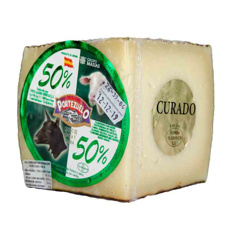 Queso Mezcla 50% Oveja 50% Cabra Curado. Portezuelo.