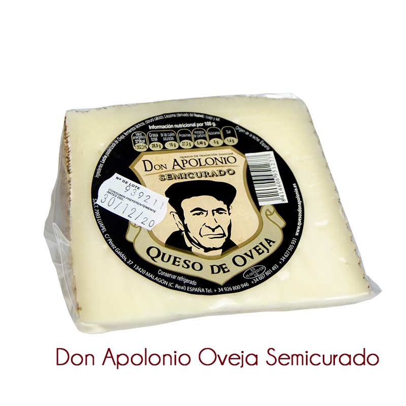 Caja Degustaci&oacute;n de Queso Manchego Don Apolonio. 8 cu&ntilde;as de 375g.
