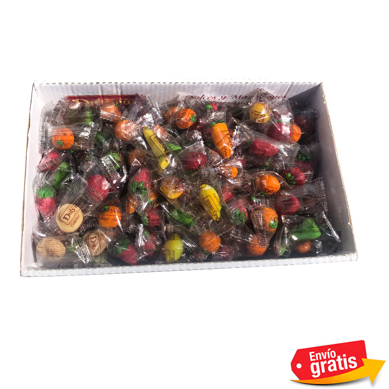 Surtido de frutas de mazap&aacute;n. Calidad Suprema. Caja de 2 kg. Dulymaz